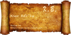 Kner Béla névjegykártya