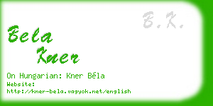 bela kner business card